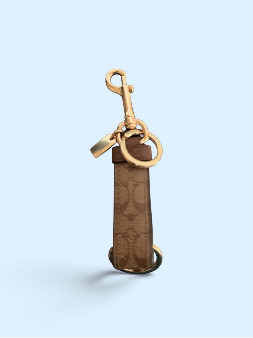 Coach Brown Leather Key Holder with Gold Hardware